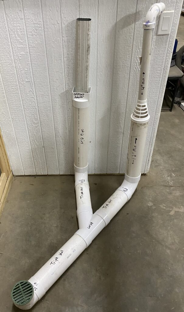 Mock-Up of Proper Downspout and Sump Connections